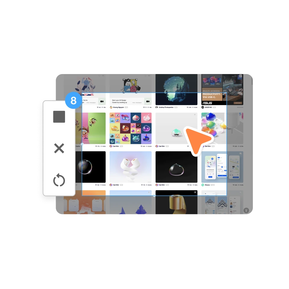 Screen step recorder interface showing process capture features